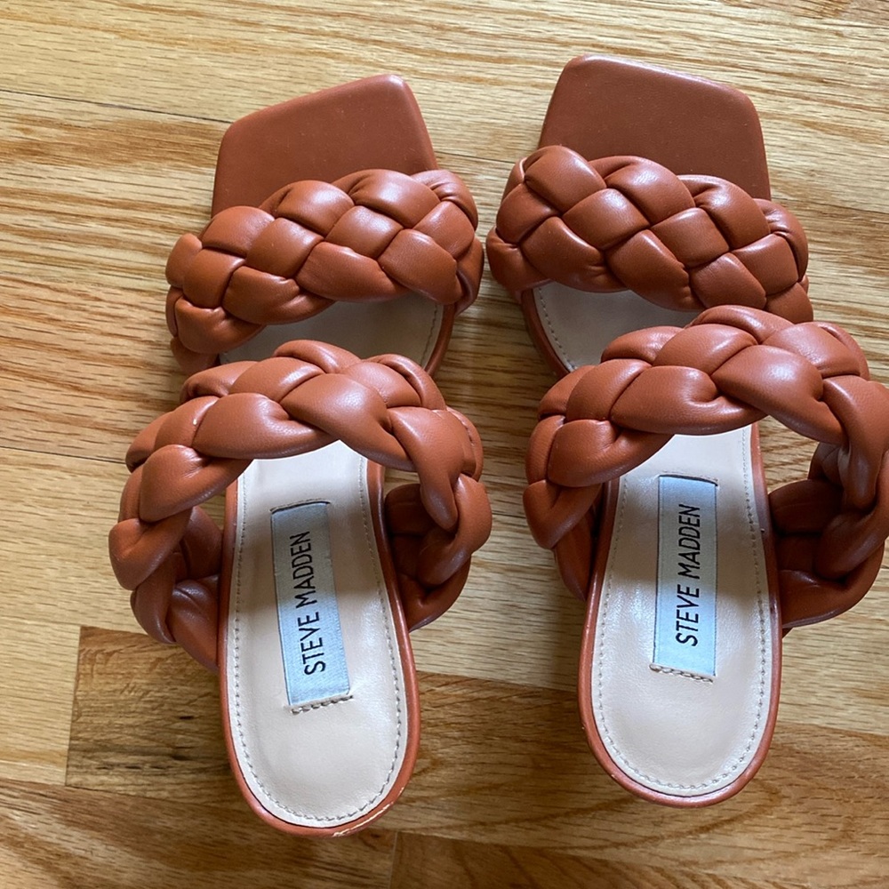 Steve Madden Women's Kenley Heeled Sandal, Size 6, Burnt Orange